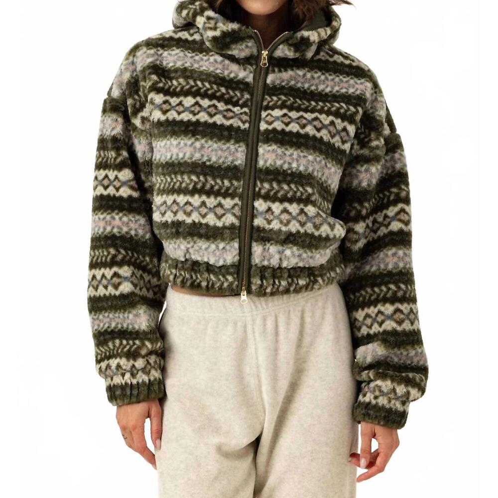 NEW SUNDAYS bodie fair isle jacket in forest green